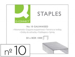 KF01281 Caja 1.000 grapas Q-Connect nº 10 galvanizadas