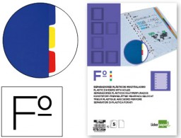 SP02 Juego de 5 separadores 16 taladros Liderpapel Folio plástico colores