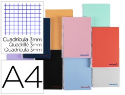 BF26 Cuaderno espiral Liderpapel Wonder A4 tapa plástico 80h 90g c/3mm. colores surtidos