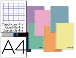BF27 Cuaderno espiral Liderpapel Wonder A4 tapa plástico 80h 90g c/4mm. colores surtidos