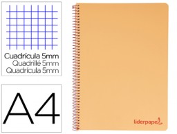 BA18 Cuaderno espiral Liderpapel Wonder A4 tapa plástico 120h micro 90g c/5mm. color naranja
