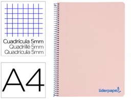 BA16 Cuaderno espiral Liderpapel Wonder A4 tapa plástico 120h micro 90g c/5mm. color rosa