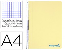 TH04 Cuaderno espiral Liderpapel Wonder A4 tapa plástico 80h 90g c/5mm. color amarillo