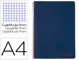 TH63 Cuaderno espiral Liderpapel Wonder A4 tapa plástico 80h 90g c/5mm. color azul marino