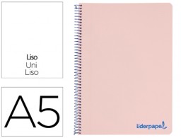 BJ15 Cuaderno espiral Liderpapel Wonder A5 tapa plástico 120h micro 90g c/5mm. color rosa