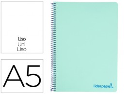 BJ16 Cuaderno espiral Liderpapel Wonder A5 tapa plástico 120h micro 90g c/5mm. color verde