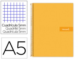 BJ13 Cuaderno espiral Liderpapel Crafty A5 tapa extradura 120h micro 90g c/5mm. color naranja