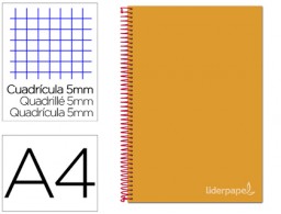 BA29 Cuaderno espiral Liderpapel Jolly A4 tapa extradura 80h 75g micro c/5mm. color naranja