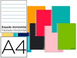 BA02 Cuaderno espiral Liderpapel Jolly A4 tapa extradura 80h 75g micro horizontal colores surtidos