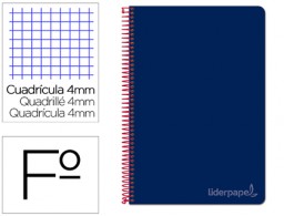 BV02 Cuaderno espiral Liderpapel Witty Folio tapa dura 80h 75g c/4mm. color azul oscuro