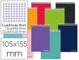 BQ03 Cuaderno espiral Liderpapel Smart 8º apaisado tapa blanda 80h 60g/m² c/4mm. colores surtidos