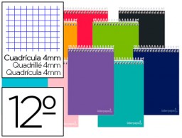 BQ02 Cuaderno espiral Liderpapel Smart 12º apaisado tapa blanda 80h 60g/m² c/4mm. colores surtidos
