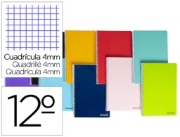 BQ05 Cuaderno espiral Liderpapel Smart 12º tapa blanda 80h 60g/m² c/4mm. colores surtidos