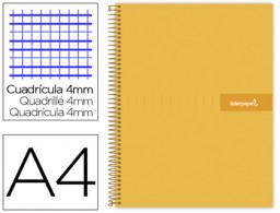 BF59 Cuaderno espiral Liderpapel Crafty A4 tapa extradura 80h 90g c/4mm. Color naranja