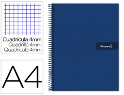 BF46 Cuaderno espiral Liderpapel Crafty A4 tapa extradura 80h 90g c/4mm. color azul marino