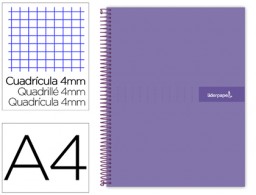 BJ79 Cuaderno espiral Liderpapel Crafty A4 tapa extradura 80h 90g c/4mm. color violeta