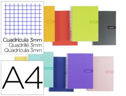 BF49 Cuaderno espiral Liderpapel Crafty A4 tapa extradura 80h 90g c/3mm. colores surtidos