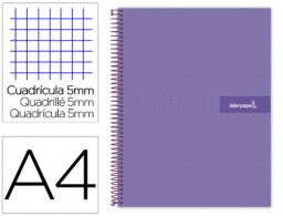BA92 Cuaderno espiral Liderpapel Crafty A4 tapa extradura 120h 90g c/5mm. color violeta