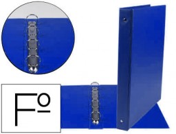 CA96 Carpeta 4 anillas 25 mm. Liderpapel Folio plástico azul marino