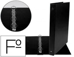 CA97 Carpeta 4 anillas 25 mm. Liderpapel Folio plástico negro