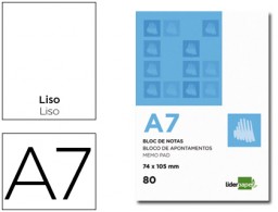 BN10 Bloc notas Liderpapel A7 80h 60g/m² lisas