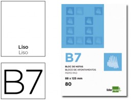 BN08 Bloc notas Liderpapel B7 80h 60g/m² lisas