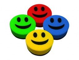 RD01 Borrador Liderpapel pizarra blanca cara Smiley redondo ø5cm. magnético colores surtidos