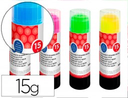 PE07 Pegamento adhesivo en barra Liderpapel 15g. color neón