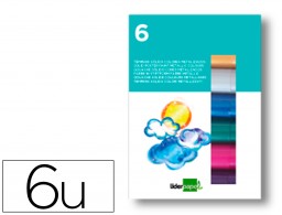 TP71 Témpera sólida Liderpapel escolar 6 barras 10g. colores surtidos