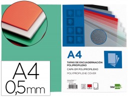 TE28 CJ100 tapas encuadernación Liderpapel PP A4 0,5mm. verde translúcido