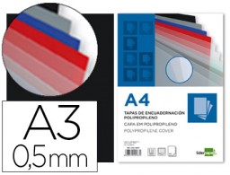 TE29 CJ100 tapas encuadernación Liderpapel PP A3 0,5mm. negro opaco