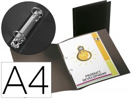 CA99 Carpeta 2 anillas 15 mm. Liderpapel A4 PP negro