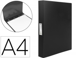 CH29 Carpeta 4 anillas 25 mm. Liderpapel A4 PP negro
