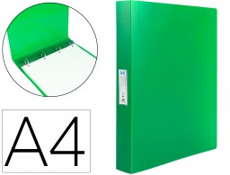 CH36 Carpeta 4 anillas 25 mm. Liderpapel A4 PP verde manzana
