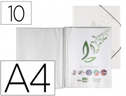 EC52 Carpeta con 10 fundas con espiral Liderpapel A4 polipropileno transparente