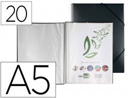 EC58 Carpeta con 20 fundas con espiral Liderpapel A5 polipropileno negro