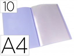 EC63 Carpeta con 10 fundas Liderpapel A4 polipropileno lavanda
