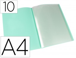 EC65 Carpeta con 10 fundas Liderpapel A4 polipropileno verde manzana