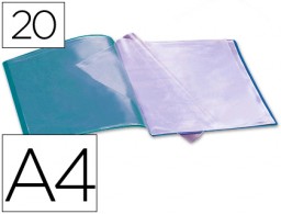 EC70 Carpeta con 20 fundas Liderpapel A4 polipropileno celeste