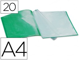 EC71 Carpeta con 20 fundas Liderpapel A4 polipropileno verde manzana