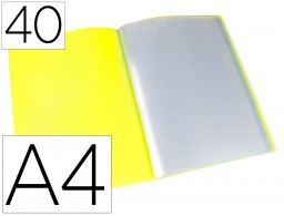 EC79 Carpeta con 40 fundas Liderpapel A4 polipropileno amarillo flúor