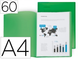 EC84 Carpeta con 60 fundas Liderpapel A4 polipropileno verde translúcido