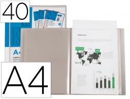 JC05 Carpeta con 40 fundas personalizable Liderpapel A4 polipropileno transparente