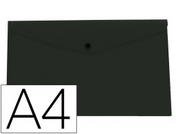 DS69 Carpeta sobre con broche Liderpapel A4 polipropileno negro transparente