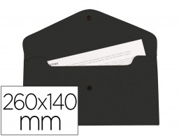 DS80 Carpeta sobre con broche Liderpapel 260x140 mm. polipropileno negro