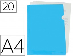 BL22 Carpeta dossier uñero Liderpapel A4 polipropileno celeste