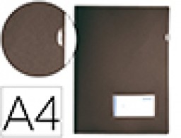 BL24 Carpeta dossier uñero Liderpapel A4 negro solapa y tarjetero 300 g/m²