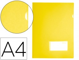 BL25 Carpeta dossier uñero Liderpapel A4 amarillo flúor solapa y tarjetero 300 g/m²