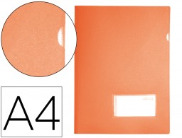 BL26 Carpeta dossier uñero Liderpapel A4 naranja flúor solapa y tarjetero 300 g/m²
