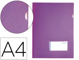 BL27 Carpeta dossier uñero Liderpapel A4 lavanda solapa y tarjetero 300 g/m²